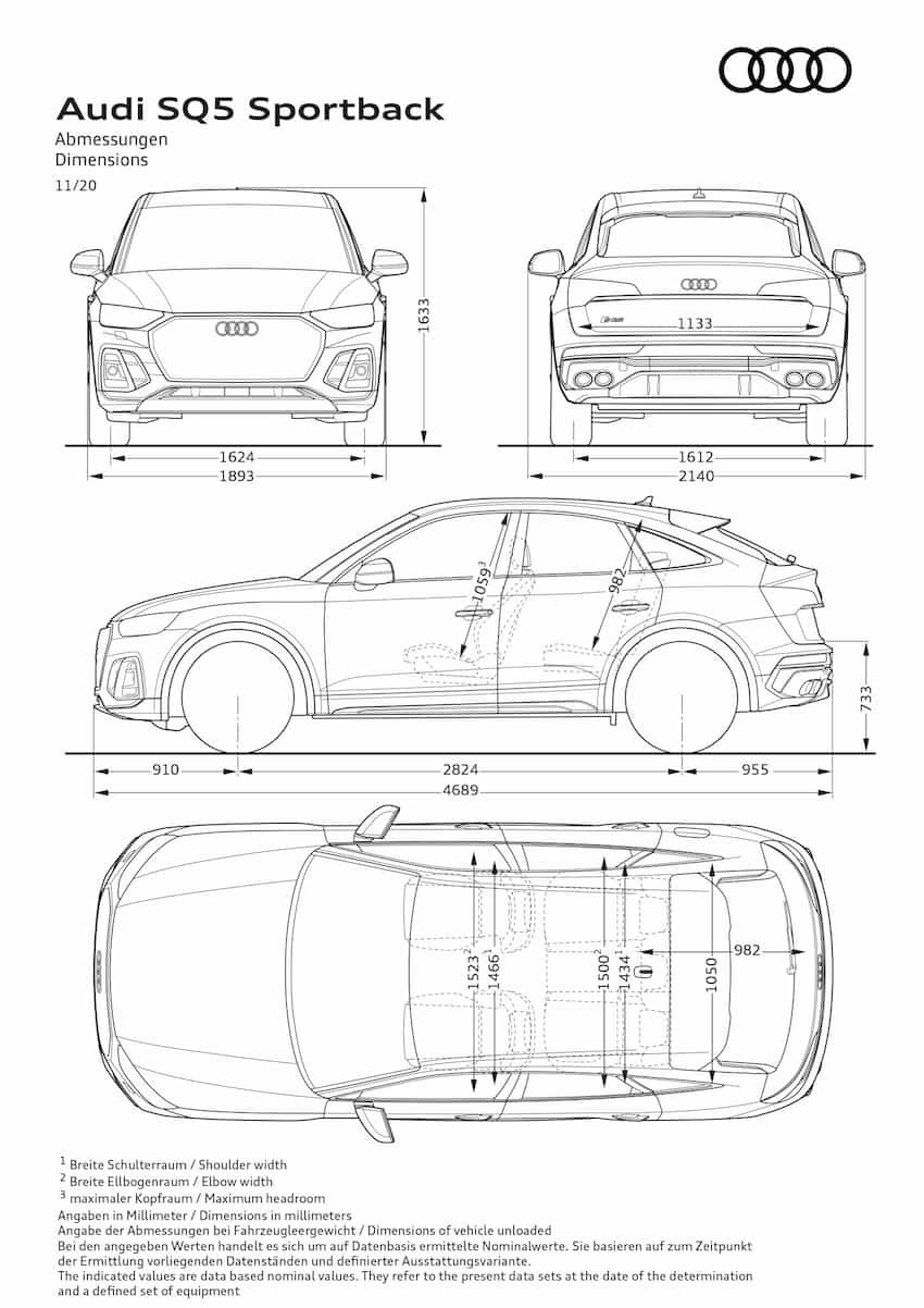 medidas AUDI SQ5 SPORTBACK